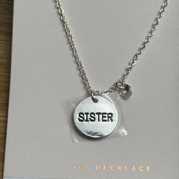 Lauren Conrad Sister Silver Tone Necklace & Earring Set New With Tag - Picture 2 of 4